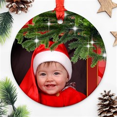 Merry Christmas Round Ornament - Ornament (Round) Merry Christmas Round Ornament - Ornament (Round)