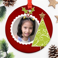 Round Ornament (Two Sides) : Christmas Tree Round Ornament (Two Sides) : Christmas Tree
