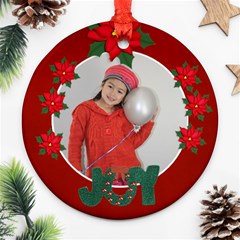 Round Ornament (Two Sides) : Poinsettia3 Round Ornament (Two Sides) : Poinsettia3