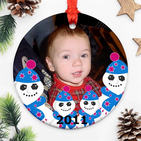 Snowman Family Ornament By Kim Blair Front
