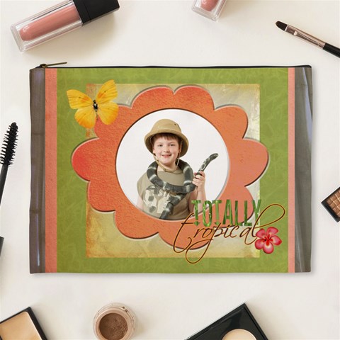 Totally Tropical Extra Large Cosmetics Bag By Catvinnat Front