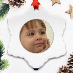 Blue and Silver Snowflake Ornament (2 sided) - Snowflake Ornament (Two Sides)