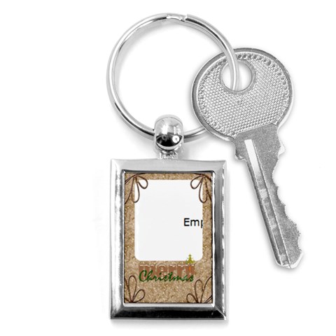 Merry Christmas Rectangle Keychain Keyring By Catvinnat Front