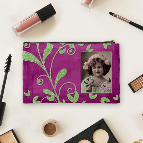 Purple Heart Medium Cosmetic Bag By Catvinnat Back