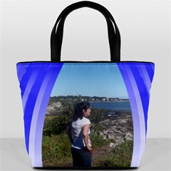 Varigated Blue Ribbon Bucket Bag
