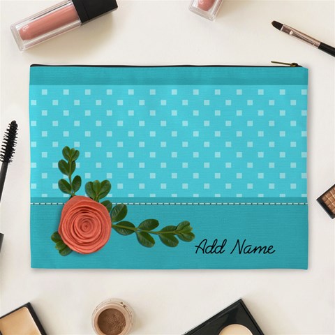 Xl Cosmetic Bag: Orange Flower By Jennyl Back