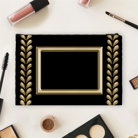 Black And Gold (large) Cosmetic Bag By Deborah Back