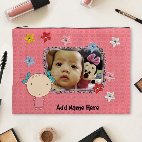 Xl Cosmetic Bag: Cute Kid By Jennyl Front
