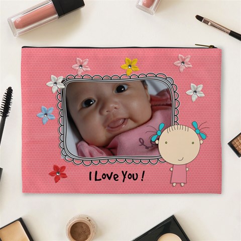Xl Cosmetic Bag: Cute Kid By Jennyl Back