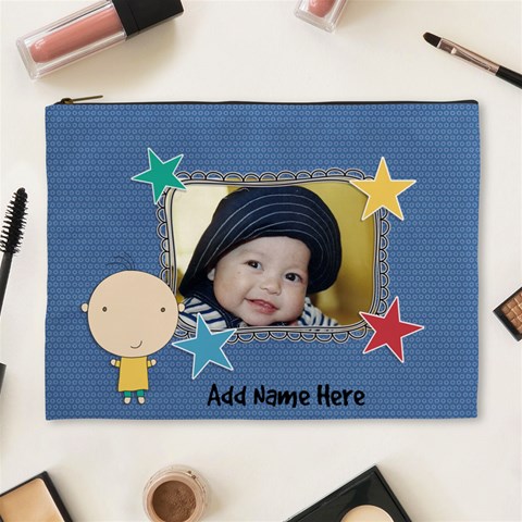 Xl Cosmetic Bag: Cute Kid Boy By Jennyl Front