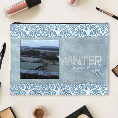 Winter Wonderland Extra Large Cosmetic Bag By Catvinnat Front