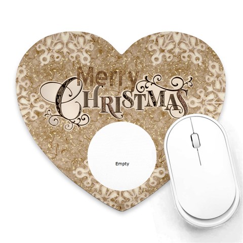 Merry Christmas Heart Mousepad Mouse Mat By Catvinnat Front
