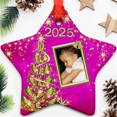 2025 Pink Star Ornament (2 Sided) - Star Ornament (Two Sides) 2025 Pink Star Ornament (2 Sided) - Star Ornament (Two Sides)