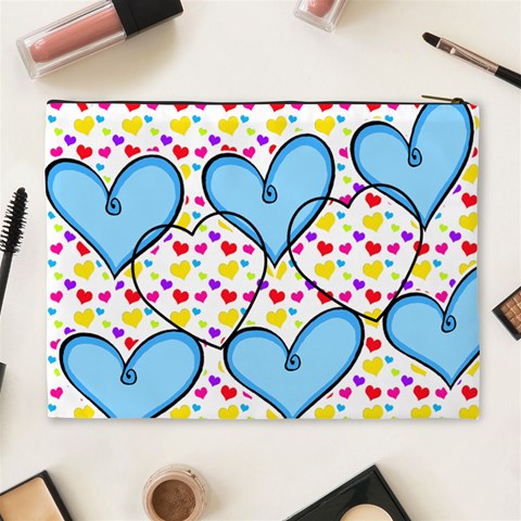 Blue Heart (xl) Cosmetic Bag By Deborah Back