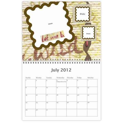 Calendar 2012 By Marion Gates Jul 2012