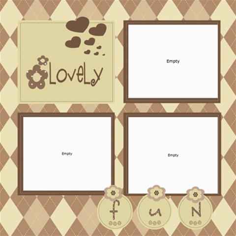 6 Preppy Choco 8x8 Scrapbook Pages By Happylemon 8 x8  Scrapbook Page - 5