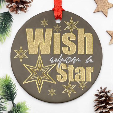 Wish Upon A Star Double Sided Round Ornament By Catvinnat Front