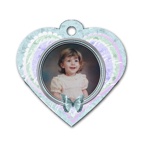 Aqua I Love You Dog Tag By Claire Mcallen Back