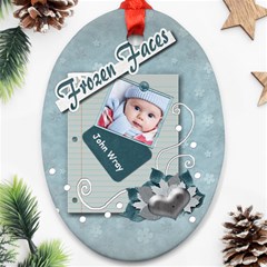 Frozen Faces Oval 2sided Ornament