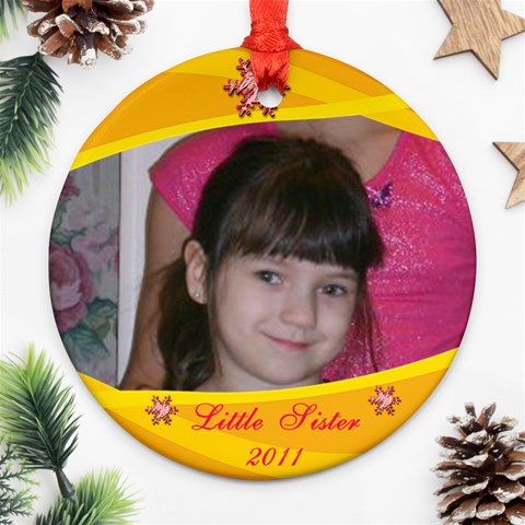 Little Sister Big Sister Ornament By Kim Blair Front