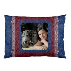 Blue and Burgundy Lace Pillow case Blue and Burgundy Lace Pillow case