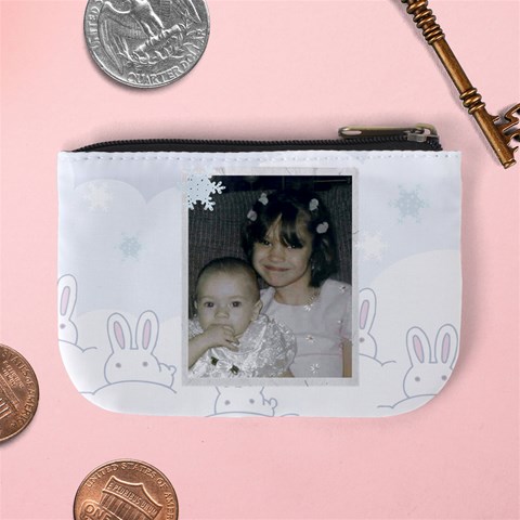 Snow Bunnies Mini Coin Purse By Kim Blair Back