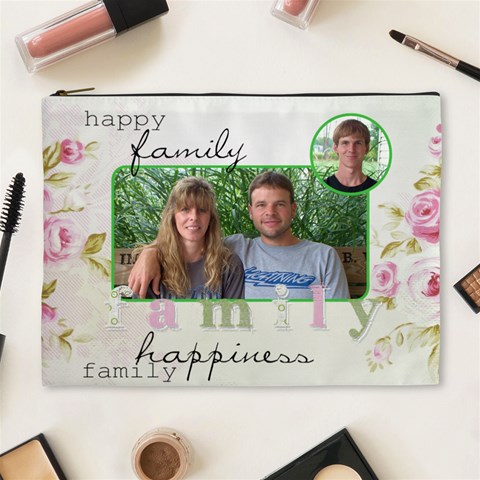 Xl Cosmetic Bag Family Happiness By Laurrie Front