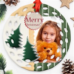 merry christmas - Round Filigree Ornament (Two Sides) merry christmas - Round Filigree Ornament (Two Sides)