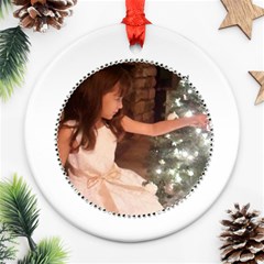 red butterfly ornament - Round Ornament (Two Sides)