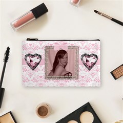 Pink Gingham Love Small Cosmetic Bag