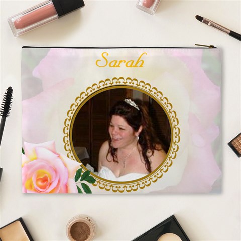 Pastel Rose Xl Cosmetic Bag By Kim Blair Back