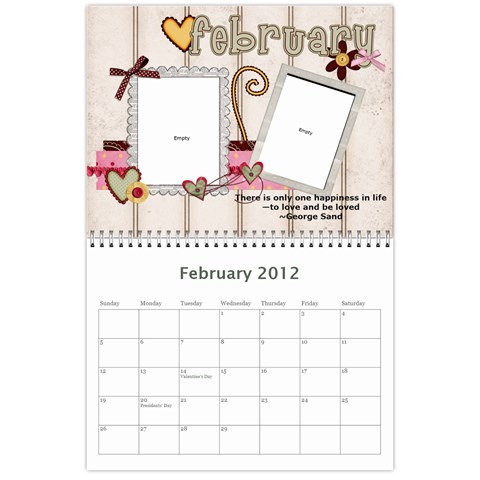 Calendar By Lenette Feb 2012