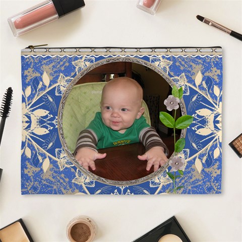 Blue Design Xl Cosmetic Bag By Lil Front