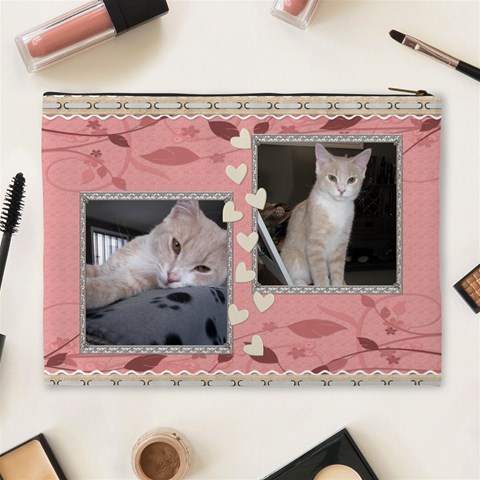Pink Design Xl Cosmetic Bag By Lil Back