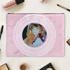 Pink Love lace cosmetic bag - Cosmetic Bag (XL)