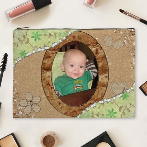 Green Nature Xl Cosmetic Bag By Lil Front