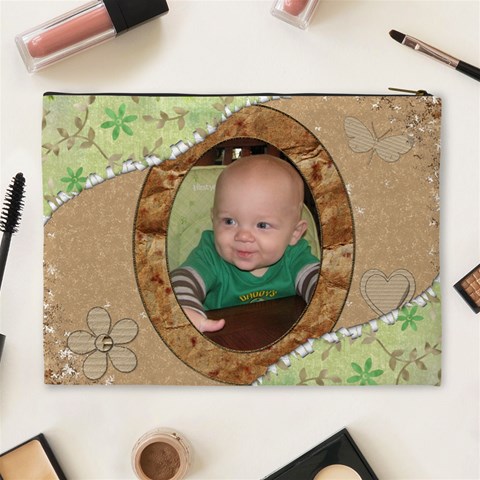 Green Nature Xl Cosmetic Bag By Lil Back