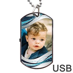 Blue Wave Dog Tag Usb
