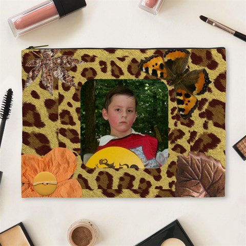 Leopard Xl Cosmetic Bag By Kim Blair Front