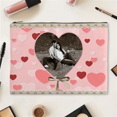 Pink Hearts XL Cosmetic Bag - Cosmetic Bag (XL) Pink Hearts XL Cosmetic Bag - Cosmetic Bag (XL)