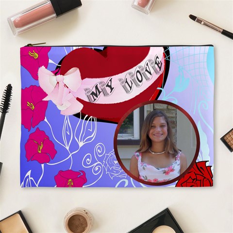 My Love Xl Cosmetic Bag By Kim Blair Front