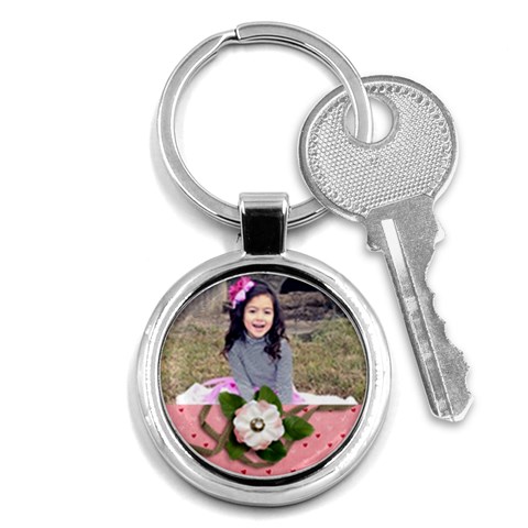 Keychain: Pink Flowers2 By Jennyl Front