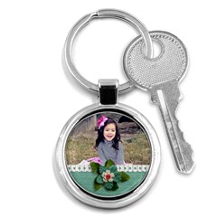 Keychain: Blue Flower - Key Chain (Round) Keychain: Blue Flower - Key Chain (Round)