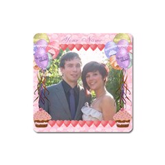 Square Be My Valentine Cupcake And Balloons Magnet