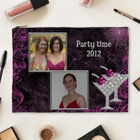 Party Time Xl Cosmetic Bag By Deborah Front