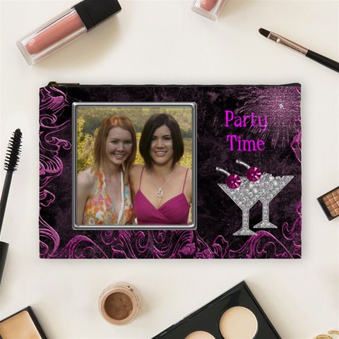 Party Time Large Cosmetic Bag By Deborah Front