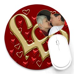 Love Heart Mouse Pad (round)