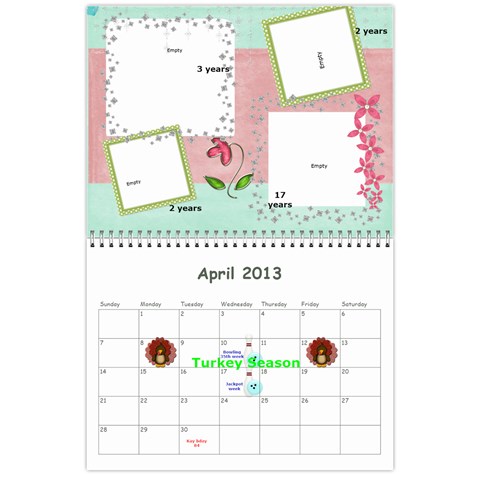 Calendar 18 Mo 2012 Apr 2013
