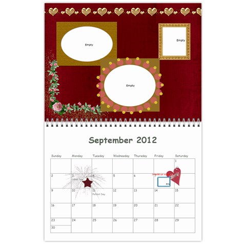 Calendar 18 Mo 2012 Sep 2012