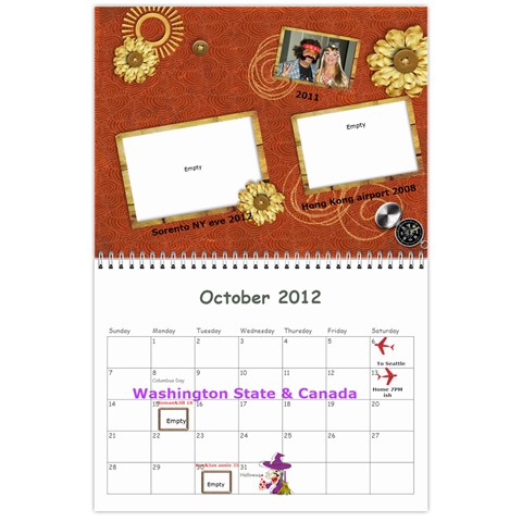 Calendar 18 Mo 2012 Oct 2012